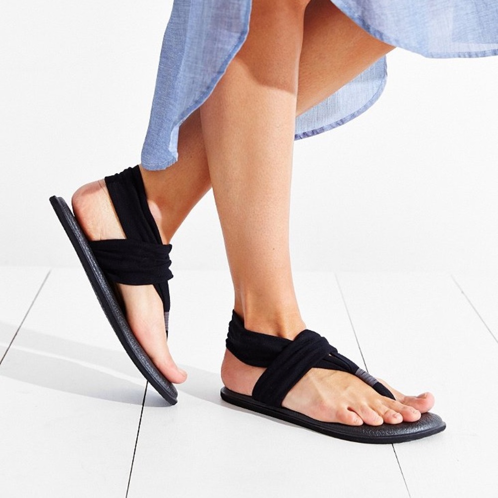 Sanuk yoga sling sandals -black